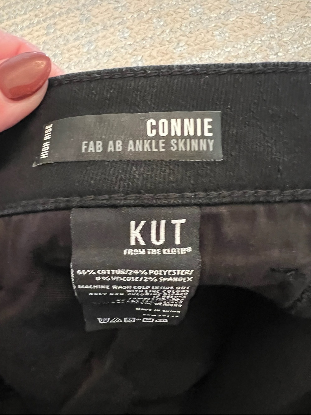 KUT From The Kloth Connie Fab Ab Ankle Skinny Jeans Black 6 - Picture 7 of 7